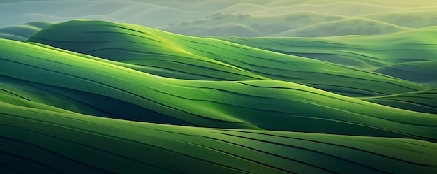 Abstract green hills wallpaper banner sustainable green landscape