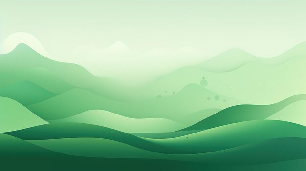Photo abstract green landscape wallpaper background illustration design with hills and mountains