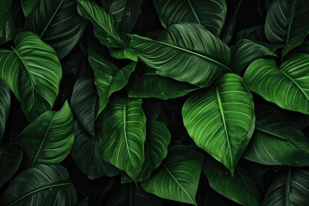 Abstract green leaf texture nature background tropical Generative Ai