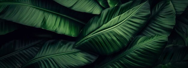 Abstract green leaf texture with nature background tropical leaf Generative AI