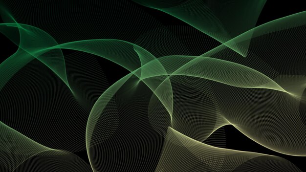 Abstract Green Lines on Black Background