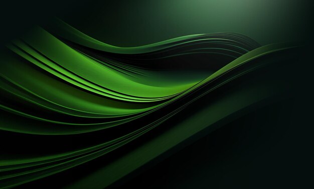 Photo abstract green lines and wawes backgriund desktop screen backdrop horizontal generative ai