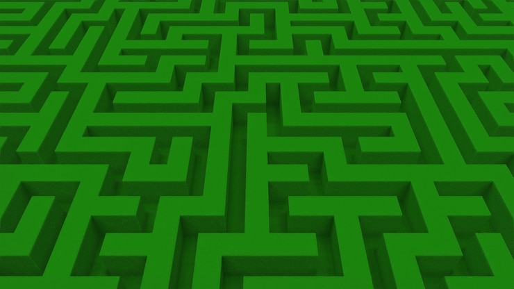 Photo abstract green maze background