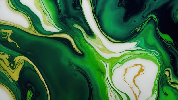 Abstract Green Natural luxury fluid art alcohol ink painting Background