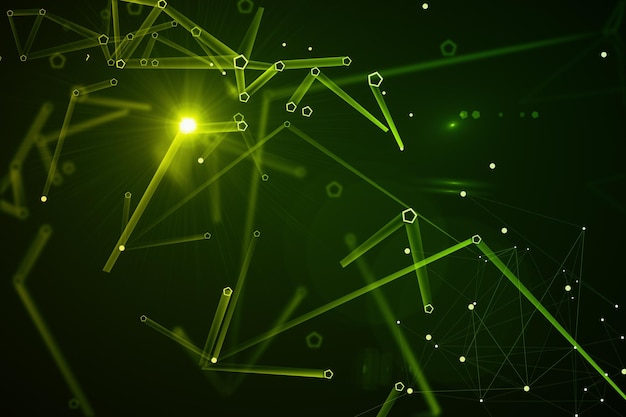 abstract green pattern background technology concept 3d rendering