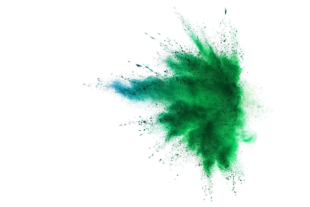 Photo abstract green powder explosion