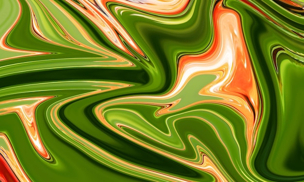 Abstract green red texture liquid background.