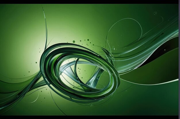 Photo abstract green and silver wave design