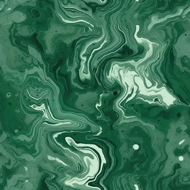 Abstract green tones ink splashes background