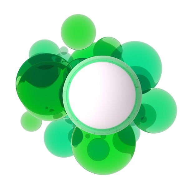 Фото Абстрактные зеленые прозрачные формы идеально подходят для вставки собственного сообщения или логотипа