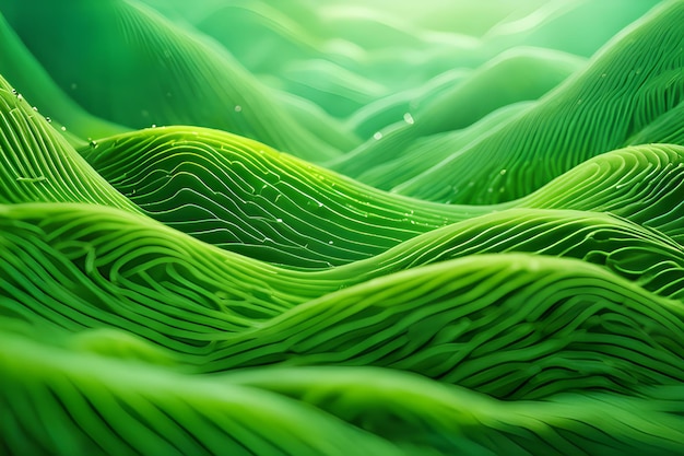 Абстрактные зеленые обои с органическими зелеными макро линиями крупного плана
