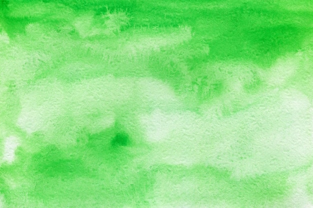 Abstract green watercolor background hand painted backdrop on textured paper