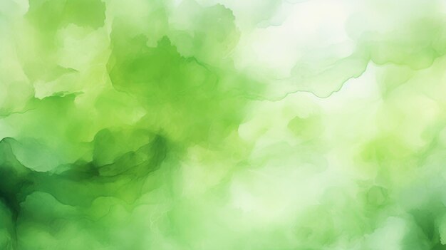 Abstract green watercolor background with vibrant splash patterns