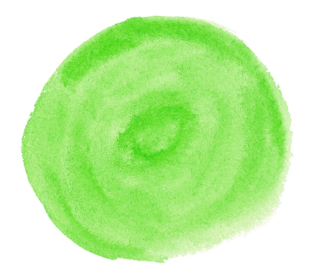 흰색 배경에 고립 된 추상 녹색 수채화 자리