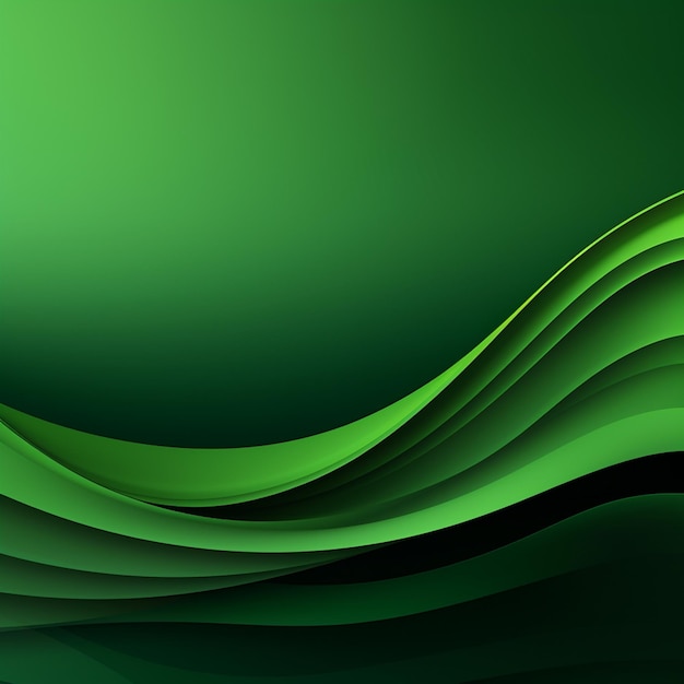 Abstract green wave background with dynamic shapes