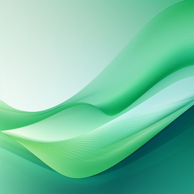 Abstract green wave background with dynamic shapes