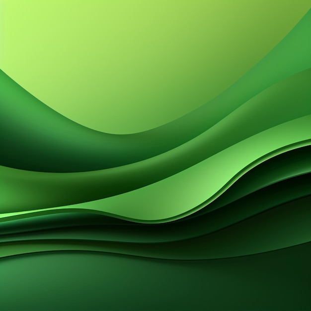 Abstract green wave background with dynamic shapes