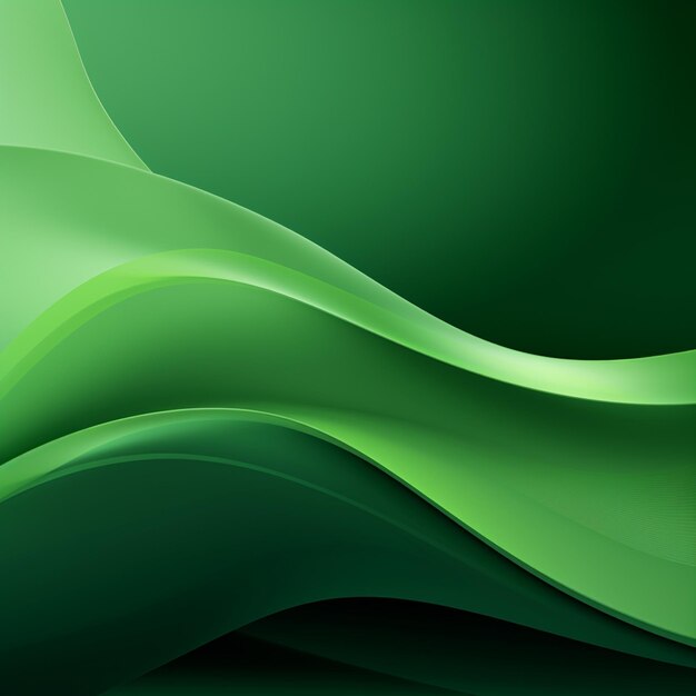 Abstract green wave background with dynamic shapes