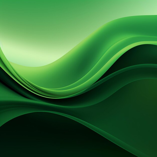 Abstract green wave background with dynamic shapes