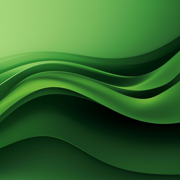 Абстрактный зеленый волновой фон с динамическими формами
