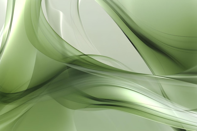 Abstract Green wave background with free flowing lines