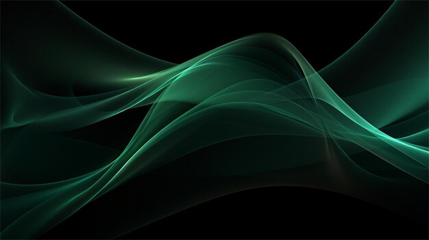 Abstract green wave on black background Vector illustration for your design