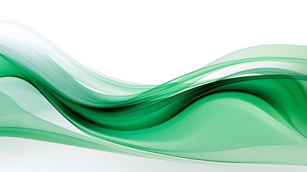 Abstract green wavy on white background