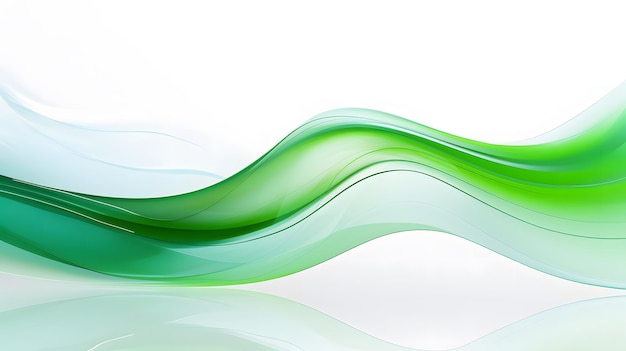 Abstract green wavy on white background