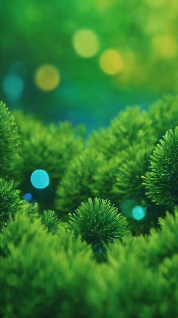 Abstract green with blue bokeh background