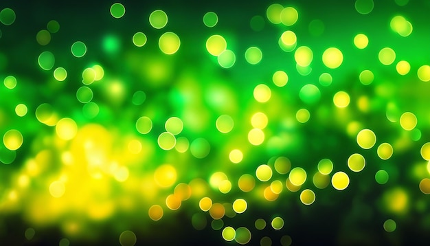 抽象的な緑と黄色のぼんやり 動く光 ボケ背景