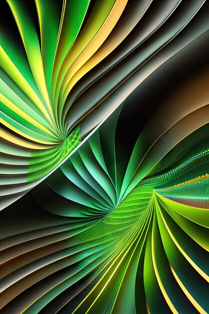 Abstract greenery background palm leaves with kaleidoscope effect