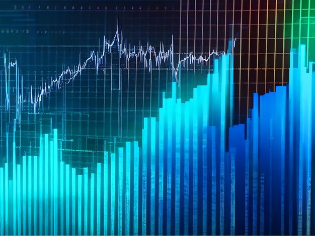 Abstract Groeiende financiële grafiek Beweging achtergrond