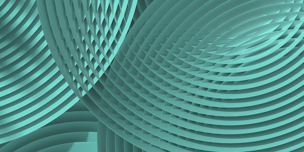 Foto abstract groen cirkel subtiel geometrisch patroon. 3d rendering illustratie.
