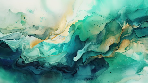 Abstract groen inktbehang met exemplaarruimte