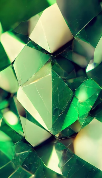 Abstract groen kristalglas geometrische luxe ontwerp 3D illustratie