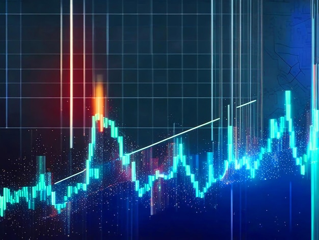 Abstract Growing Financial Graph Chart Motion Background