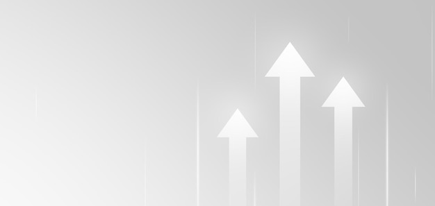 사진 방향 포인터 기호 개념 또는 성공 비즈니스 증가 금융 차트 기호 및 간단한 개발 프레 젠 테이 션 그래프 배너 대상 흰색 배경에 화살표 그래픽 아이콘을 추상화