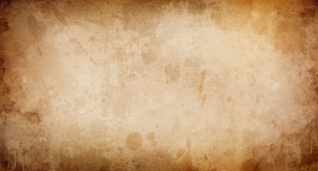 Photo abstract grunge background, beige border brown crumpled old paper, parchment, template