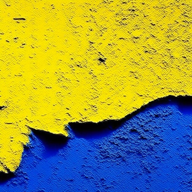 Photo abstract grunge decorative relief navy yellow stucco wall texture rough colored background