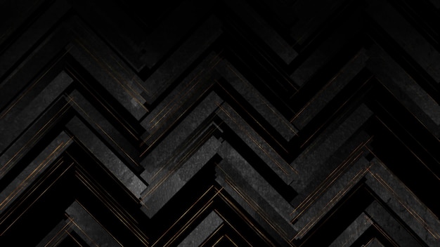 Абстрактный гранж геометрический дизайн с черными плитками и золотыми линиями