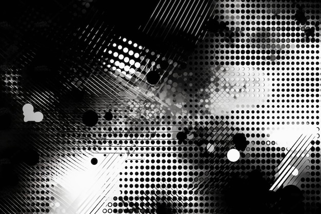 Abstract grunge raster polka dot halftone achtergrondpatroon Gevlekte zwart-witte lijnillustratie