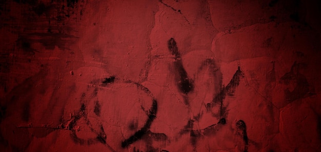 긁힌 자국과 얼룩으로 가득한 추상 그루지 빨간색 배경 질감 무서운 어두운 빨간색 벽 배경 벽