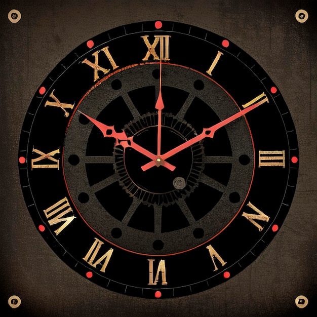 Abstract Grunge Retro Clock Gears Background