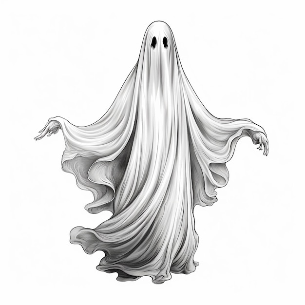 Photo abstract halloween ghost drawings