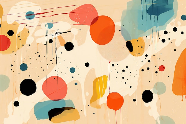 abstract hand drawin watercolor
