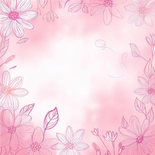 抽象的な手描きの花の背景