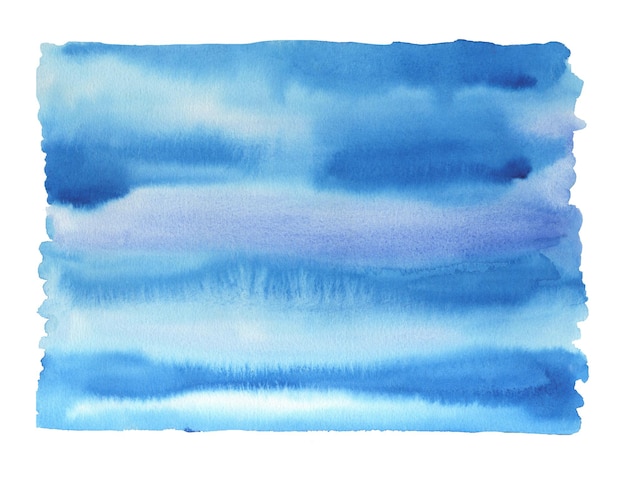 Abstract hand painted background. Watercolor painting. Decorative colorful blue wavy texture.