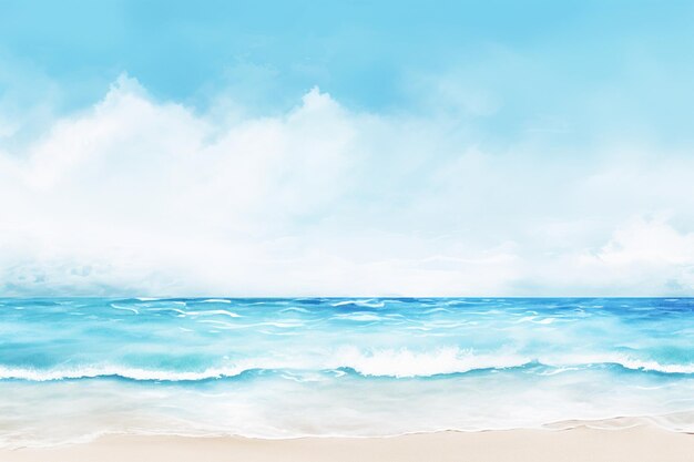 Abstract hand painted beach themed watercolour background