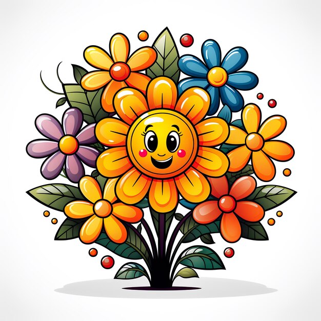 Photo abstract happy cartoon cute smiling decorative flower