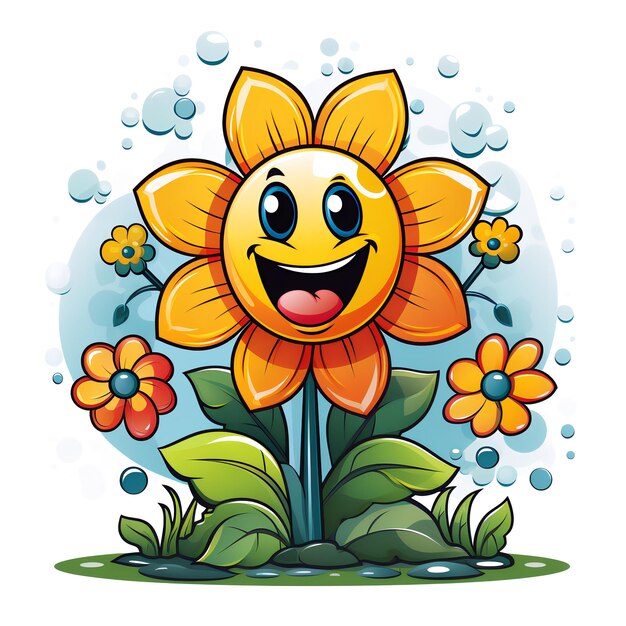 Photo abstract happy cartoon cute smiling decorative flower